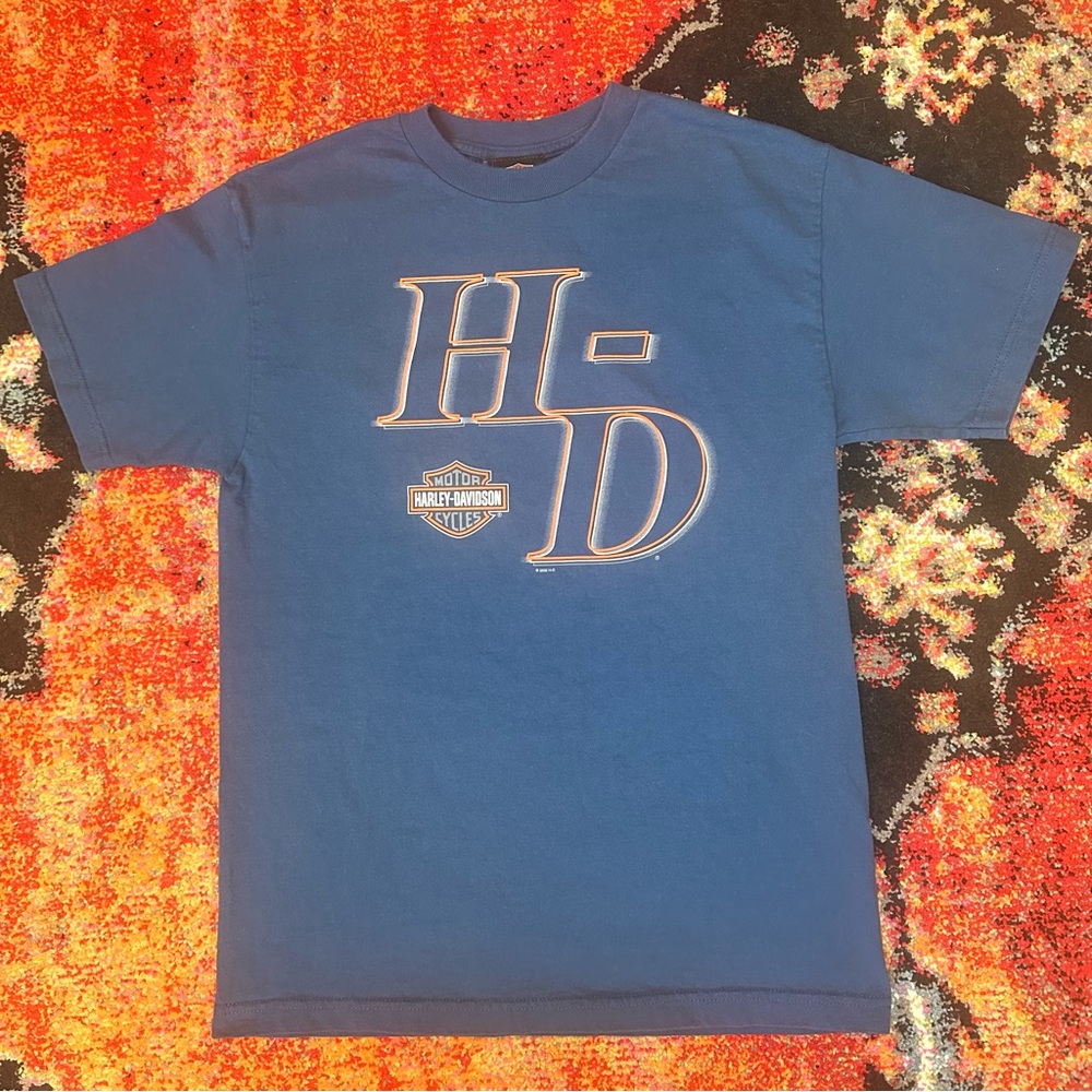 Vintage Harley-Davidson T-Shirt Mens M Blue Ludwigshafen Germany Made in USA